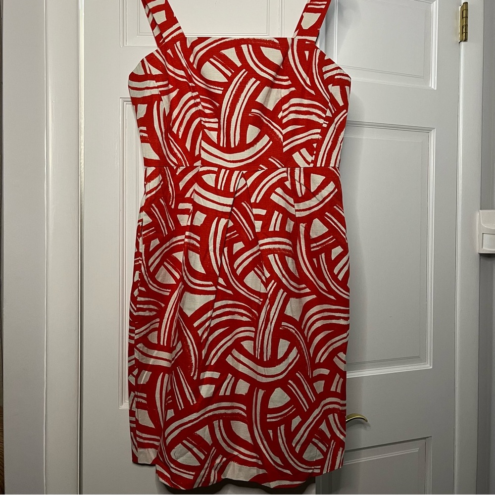 Banana Republic Red and White Cotton Dress